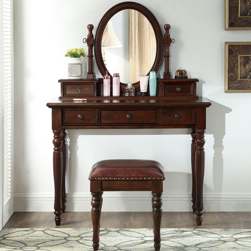 Traditional Rubberwood Bedroom Storage Box 3 Drawer Vanity Tables