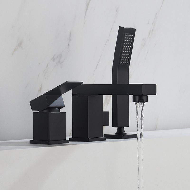 Deck Mounted Metal Freestanding Tub Filler Single Handle Freestanding Faucet