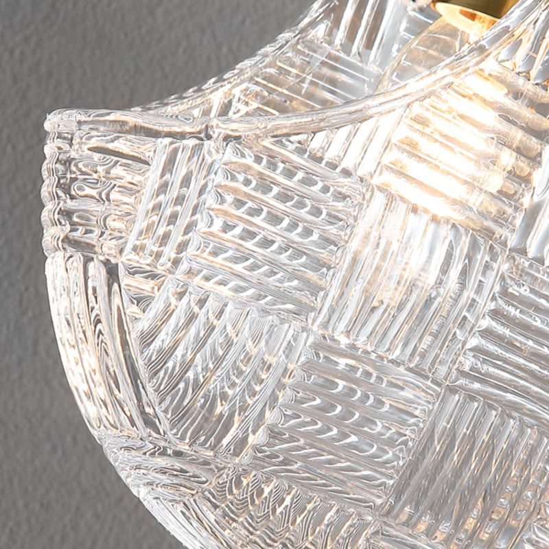 Small Crystal Glass Drop Lamp Postmodernism LED Suspension Light Fixture for Bedroom