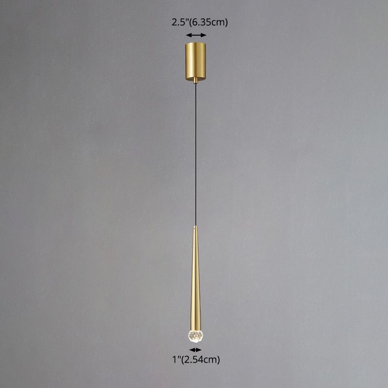 Crystal modern pendant Light 1-Light Cone Plafond Lightture pour chambre à coucher