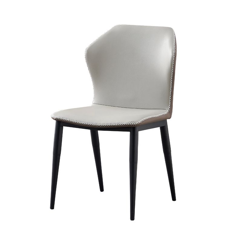 Silla de comedor de metal industrial, sin brazos, con respaldo de orejas (juego de 2)