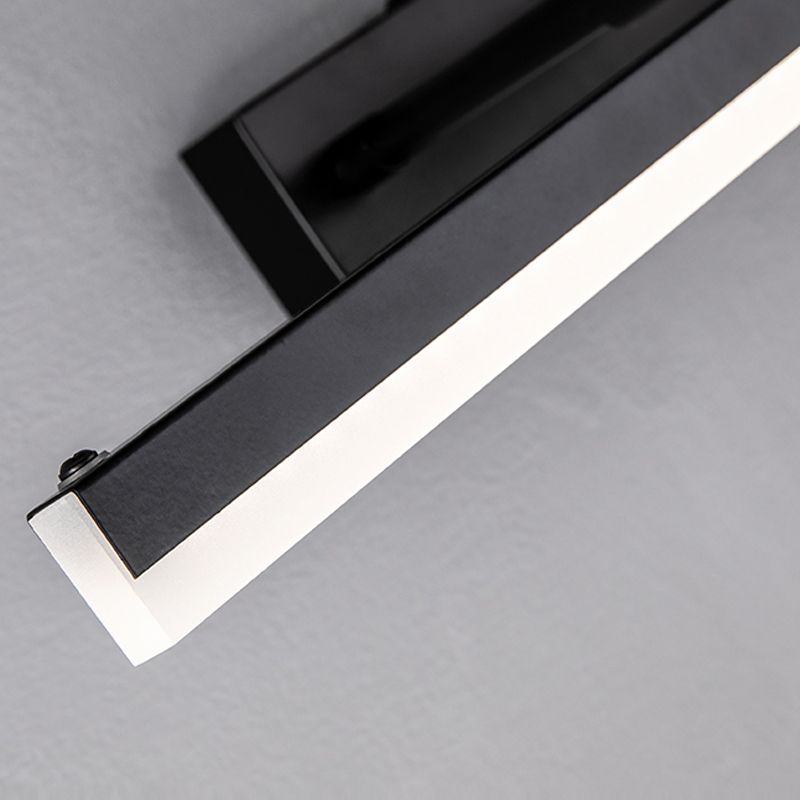 Metal 1-Light LED Wall Sconce in Modern Style Linear Shade Mirror Wall Lighting in Black