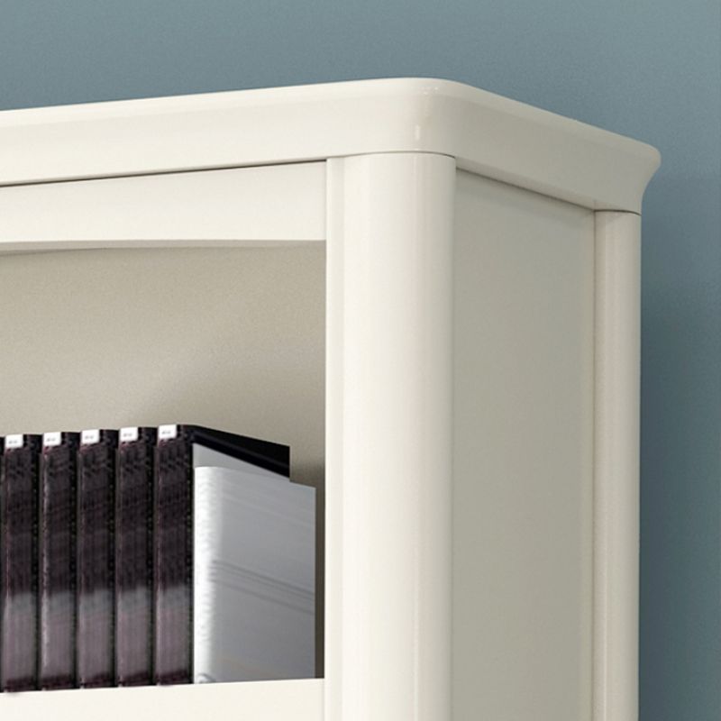 Wood Standard Bookshelf White Contemporary Bookcase with Shelves