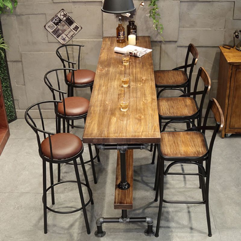 Solid Wood Counter Height Table Rectangle Bar Height Pub Table