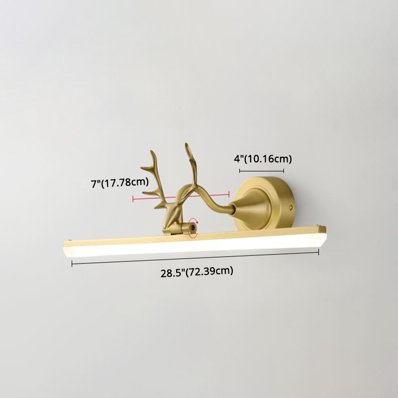 Koper LED lineaire wandkandel in moderne luxe stijl acryl wandlicht met gewei decoratie