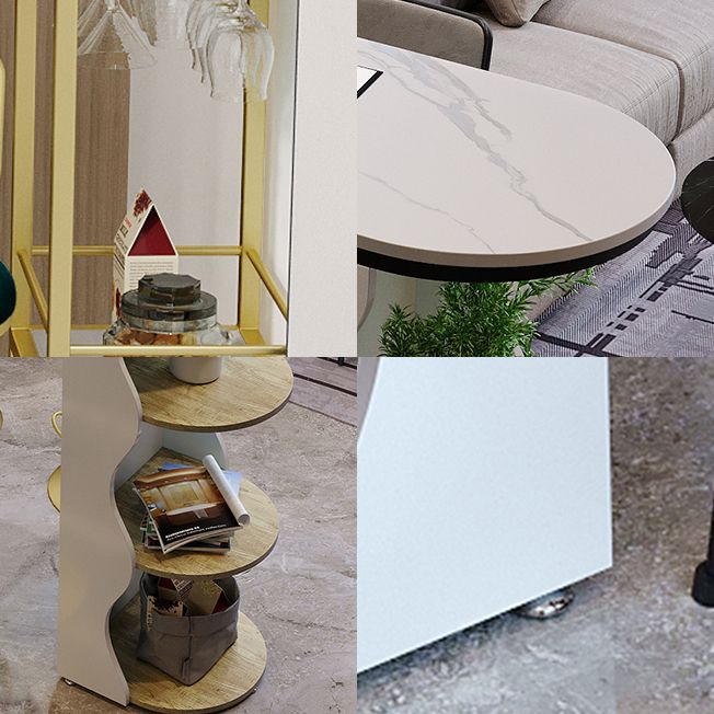 Modern 1/5 Pieces Bar Table Set Stone Counter Table with High Stools for Living Room