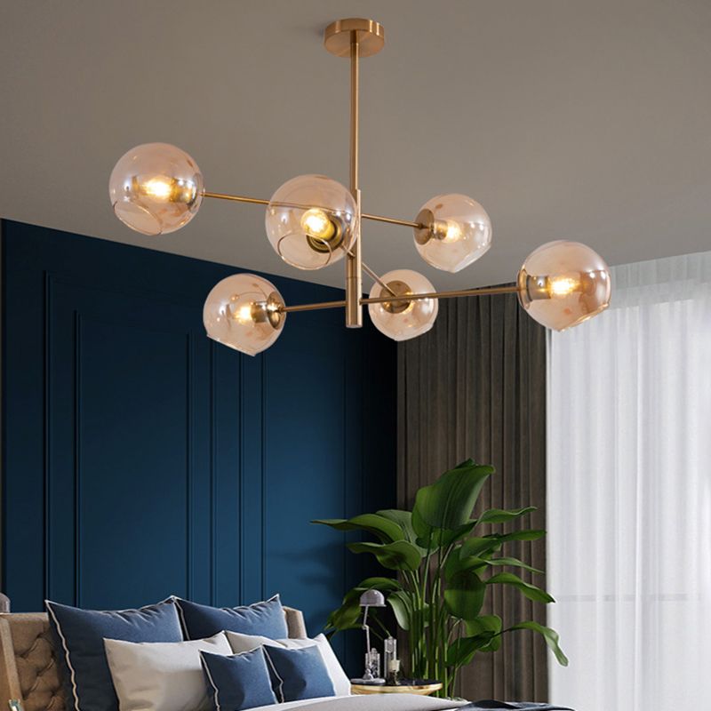 Modern Globe Chandelier Lights Glass Chandelier Pendant Light for Living Room