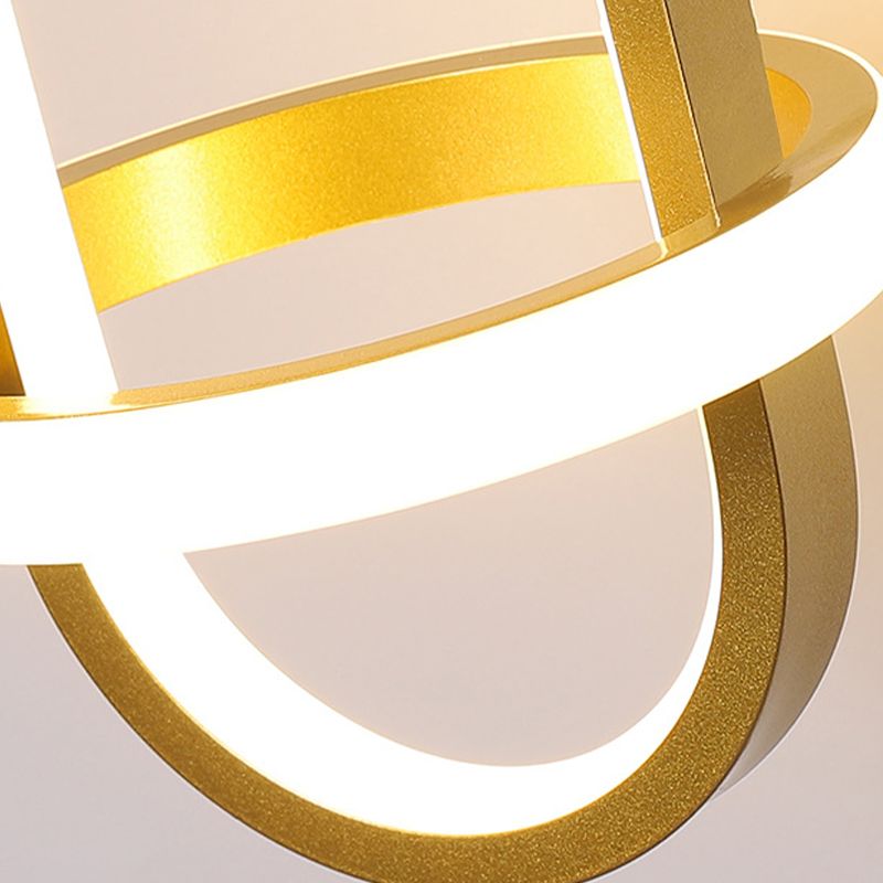 2-Lights Metal Geometric Wall Light Modern Hanging Wall Sconce for Bedroom