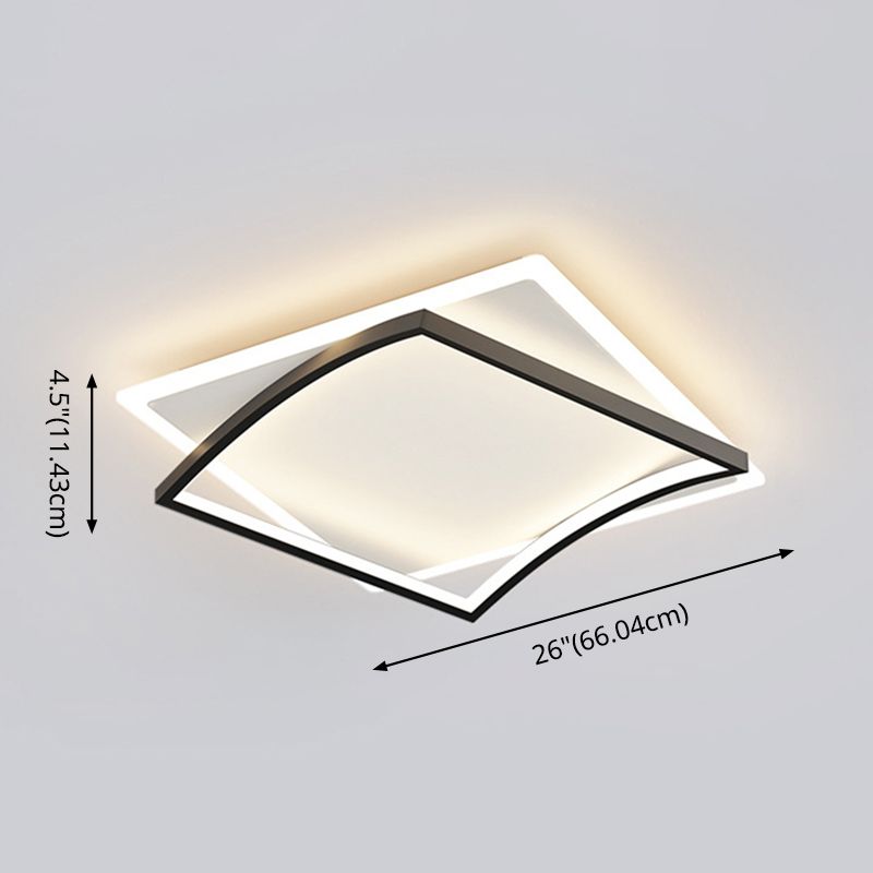 Modern Minimalist Double Geometric Flush Mount Light Metal LED Bedroom Flush Ceiling Light
