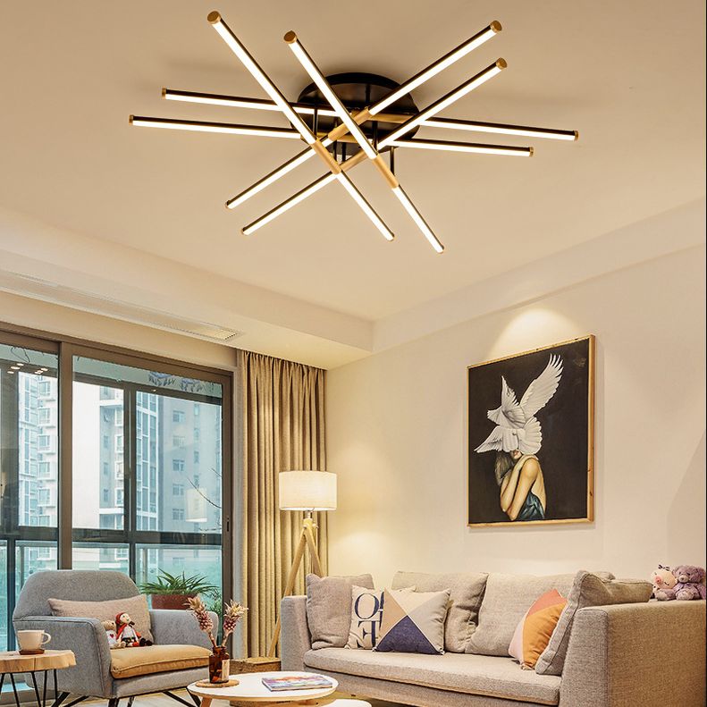 Bâtons noirs en or rince