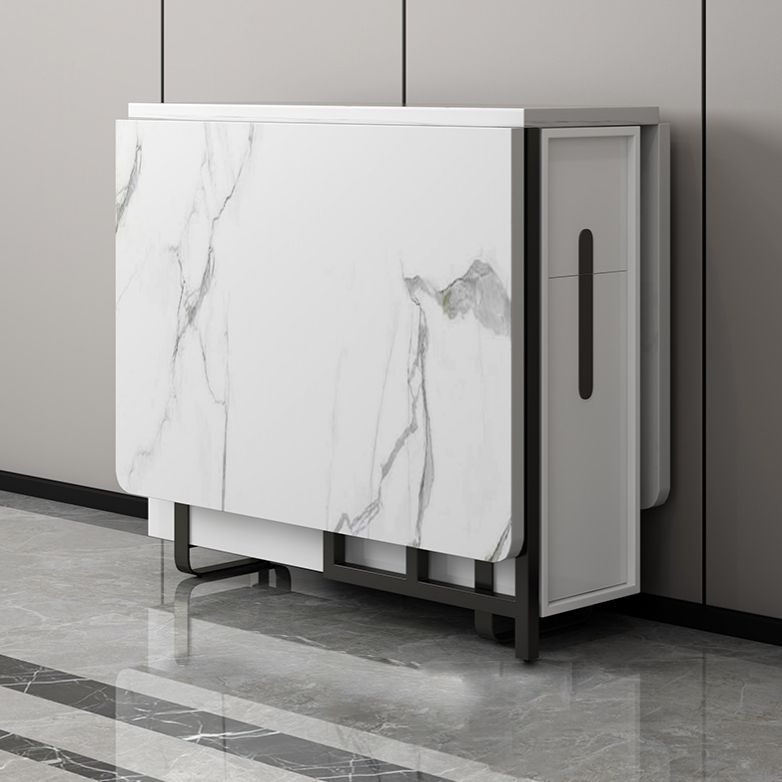 51.2''l Mesa de comedor de piedra sinterizada contemporánea Plegable mesa de comedor blanco para la cocina