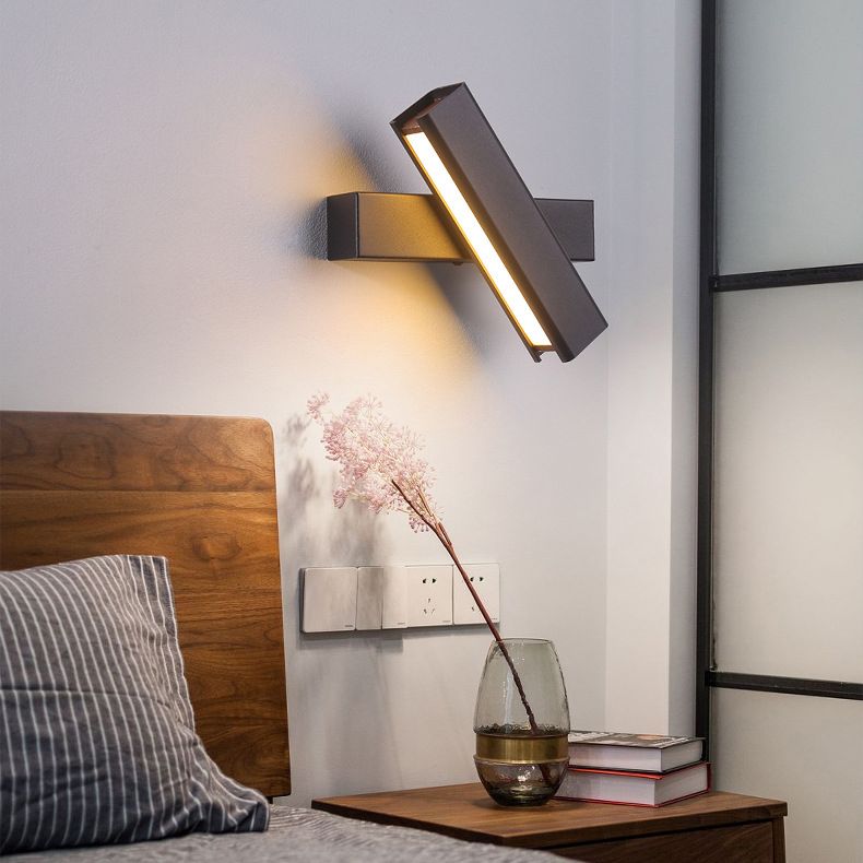350 ° roteerbare rechthoekige LED -wandlamp 7,5 "brede Noordse eenvoudstijl metaal SCONCE Licht met onafhankelijke schakelaar