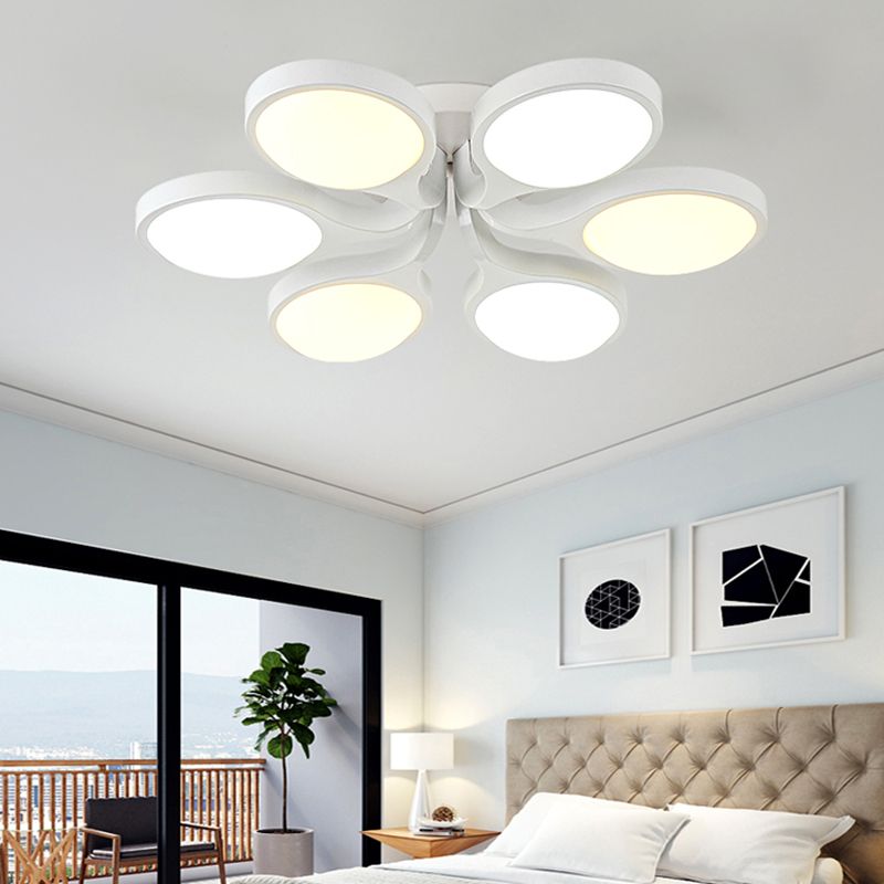 Minimalismo moderno Sputnik lámpara de techo acrílico sombra montaje empotrado luz para sala de estar