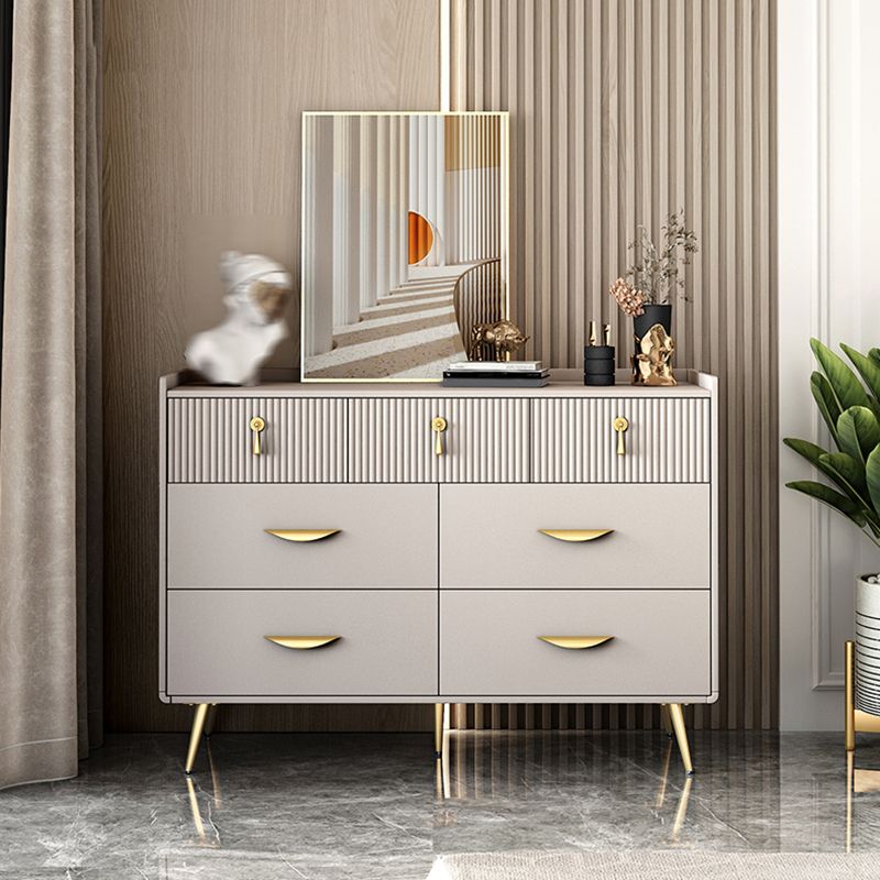 Manufactured Wood Dresser Glam Storage Chest with 6/7 Drawers