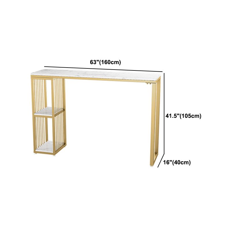 Glam 1/2/3 Pieces Metal Bar Table Set Rectangle Bar Table with High Stools for Home