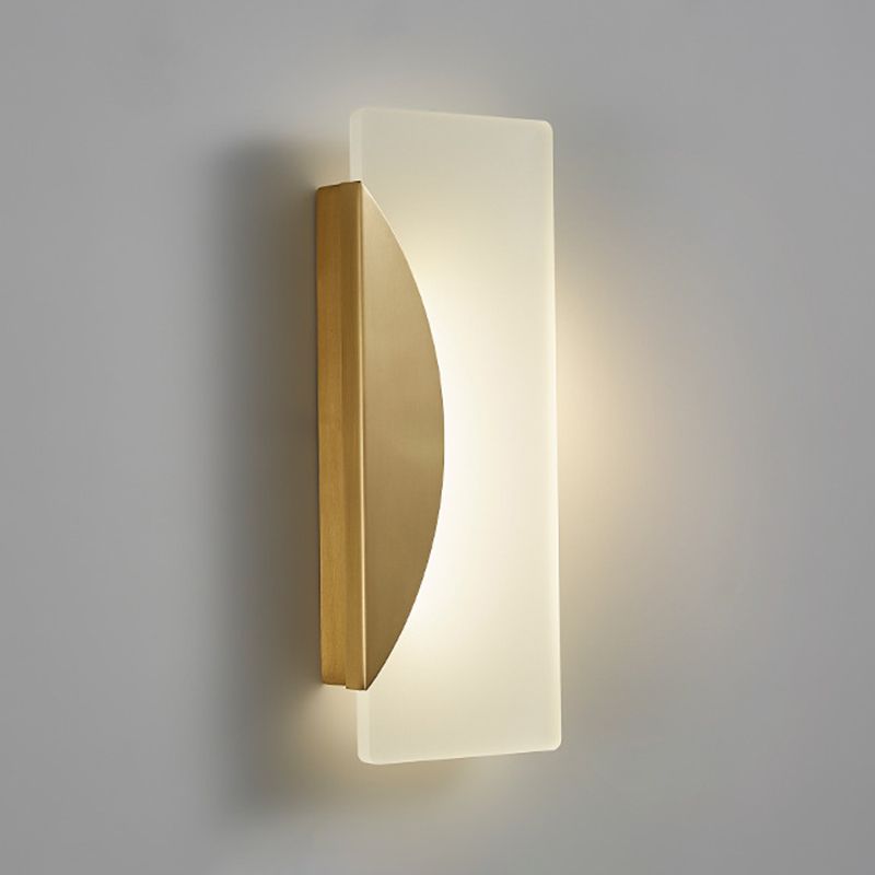 1-Light Rectangle Wall Lamp Modern Metal Sconce Light Fixture