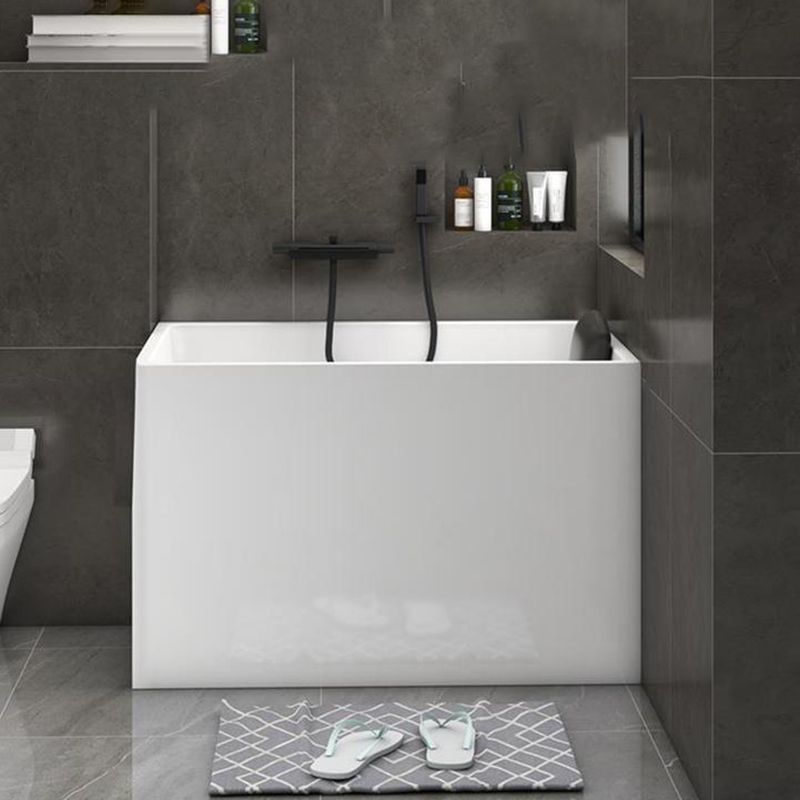 Back to Wall Soaking Bathtub Antique Finish Rectangular Acrylic Bath Tub