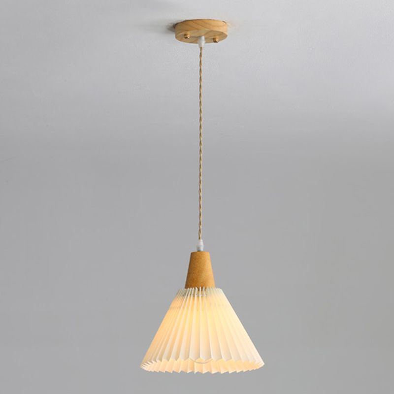Wood Tapered Suspension Pendant Light Nordic Style Wooden Pendant Lighting Fixture