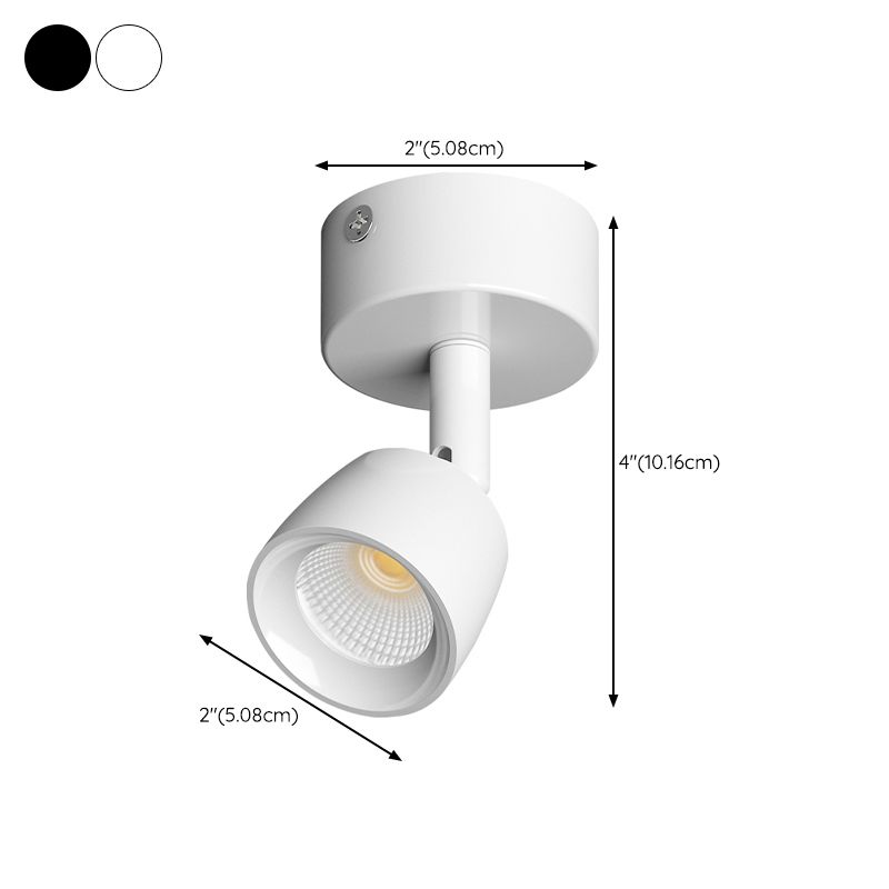 Contemporary 1 - Light Semi Flush Mount Adjustable Ceiling Flush in Black / White