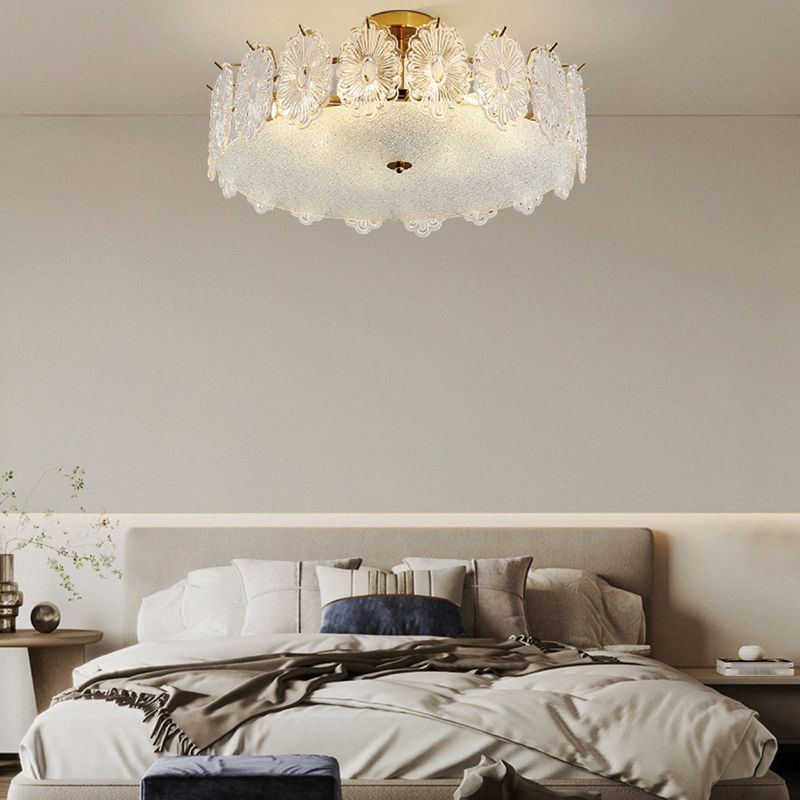 Nordic Ceiling Light Glass Flush Mount Ceiling Light Fixture for Bedroom