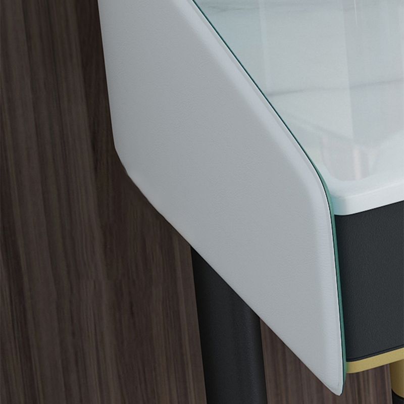 Solid Wood Vanity Luxurious Stone Top Dressing Table in Purple