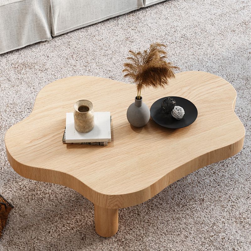 Contemporary 3 Legs Coffee Table Wood Cloud Shaped Cocktail Table