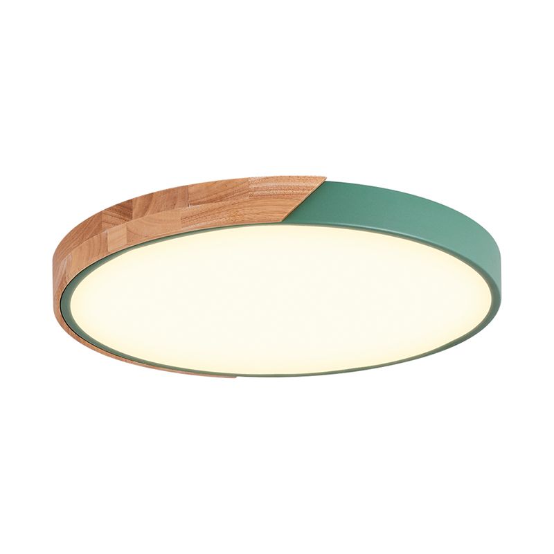 Rond plafondlamp, modern metaal, roze/geel/groen, LED-inbouwlamp, 16"/19,5" breed