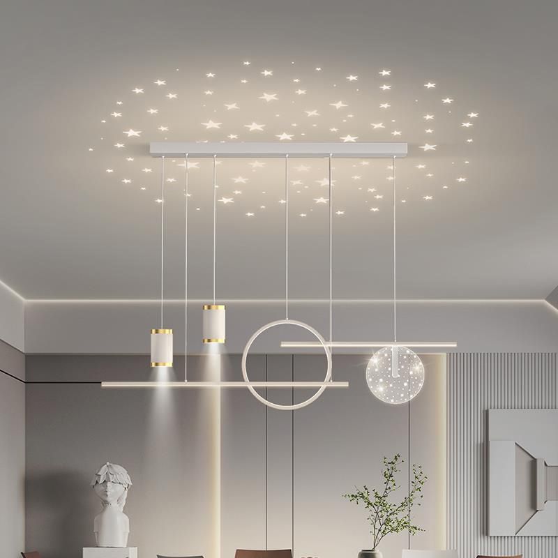 Geometric Shape Metal Island Pendants Modern Style 8 Lights Island Pendant Lights