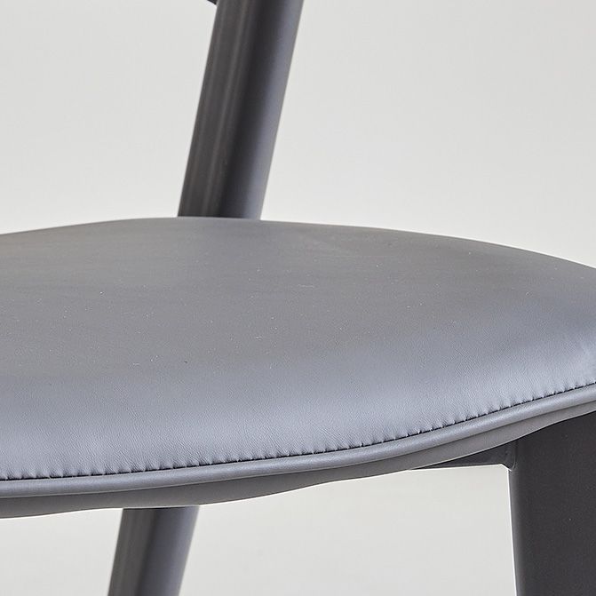 Industrial Armless Kitchen Dining Side Chair Faux Leather Side Chair