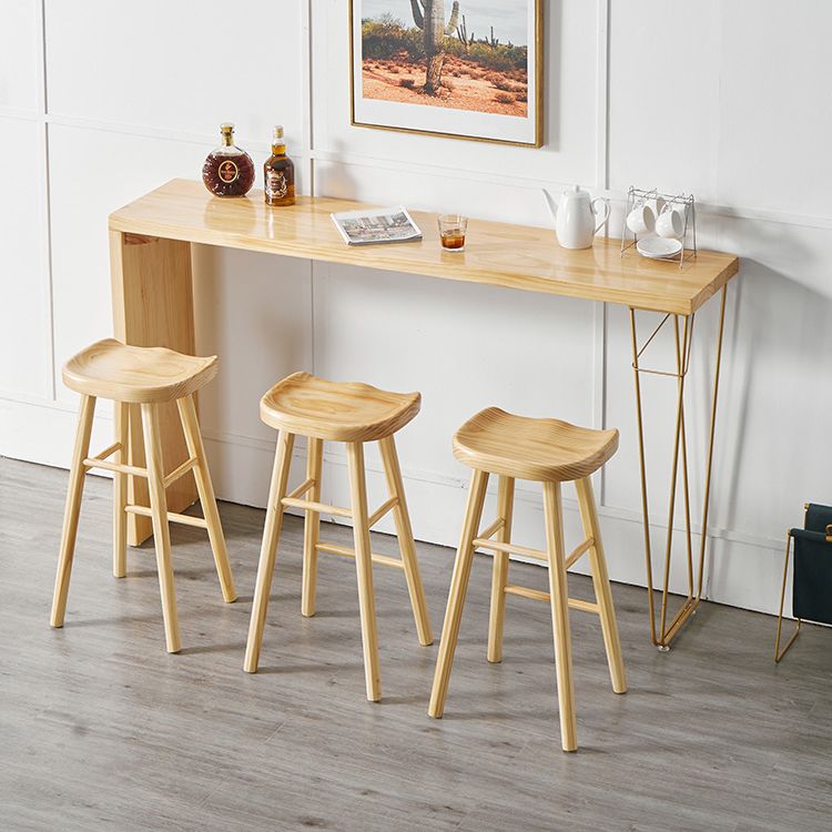 Rectangle Solid Wood Counter Set 1/2/3 Pieces Glam Counter Height Set in Natural