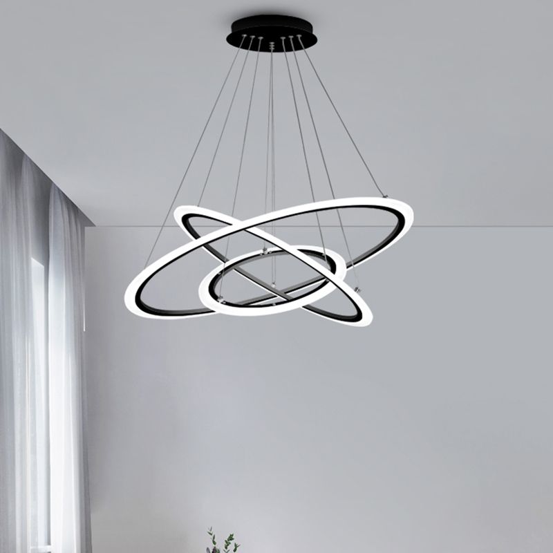 Moderne stijl ring kroonluchter verlichtingsarmaturen multi -lichten metaalhangend plafondlicht