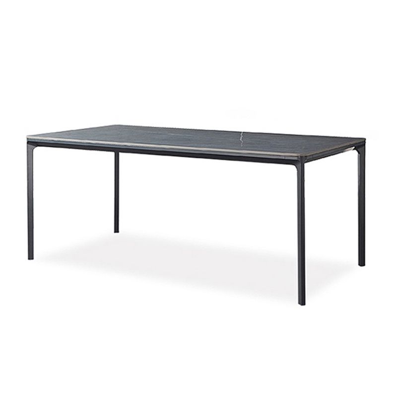 Rectangle Dining Table Sintered Stone Table Industrial Style with 4 Legs