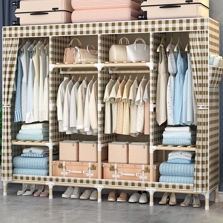 Contemporary Style Wardrobe Solid Wood Wardrobe Closet with Legs