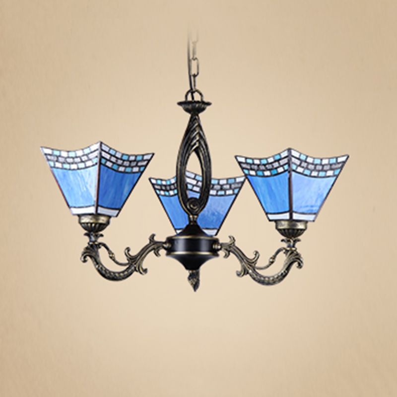 Star lampadario Apparecchiatura di illuminazione mediterranea vetrate in vetro appeso il lampadario