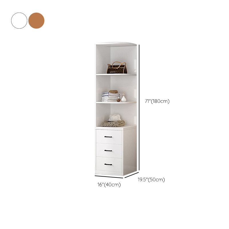 Contemporary Wardrobe Closet with Garment Rod Wooden Wardrobe Cabinet