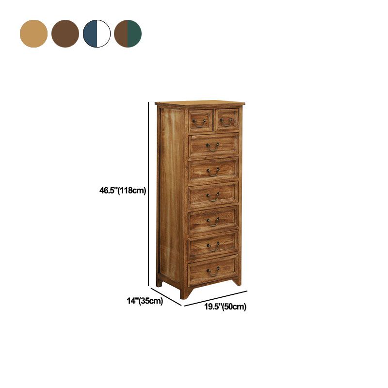 14" W Vintage Solid Wood Lingerie Chest Vertical Storage Chest with Drawers