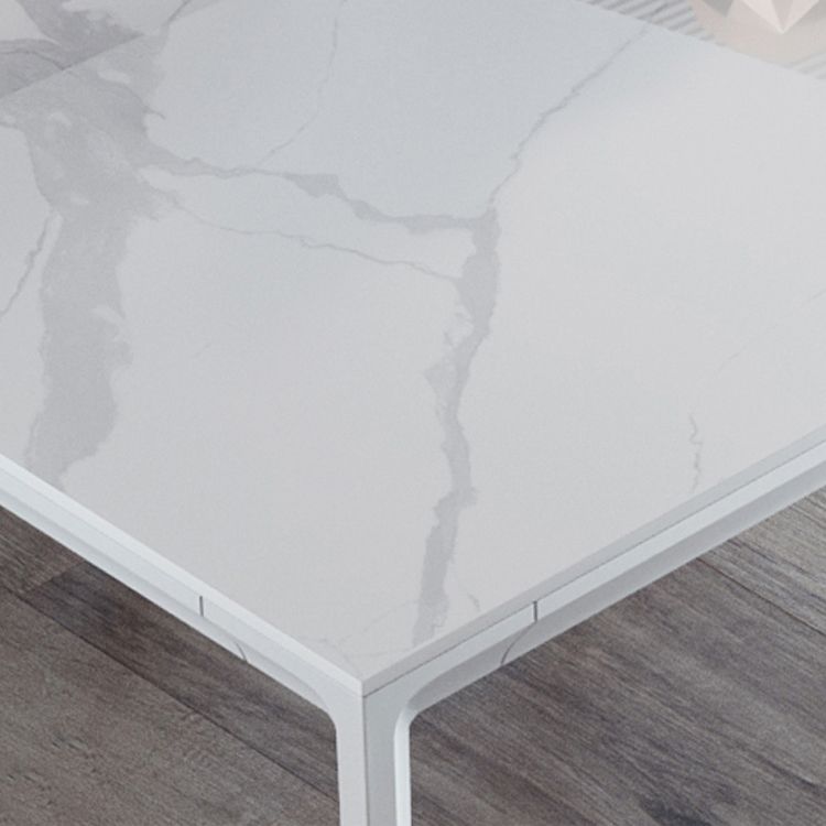 Modern Rectangle Dinette Set 1/4/5/7 Pieces Stone Top Dining Table Set