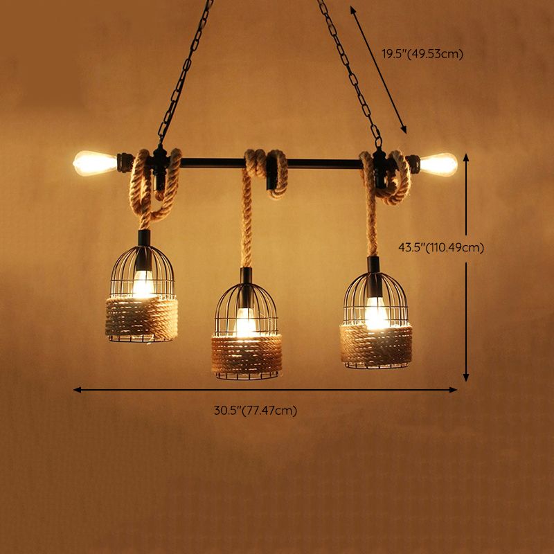 Industrial Style Cage Island Pendants Metal Pendant Lights for Dining Room