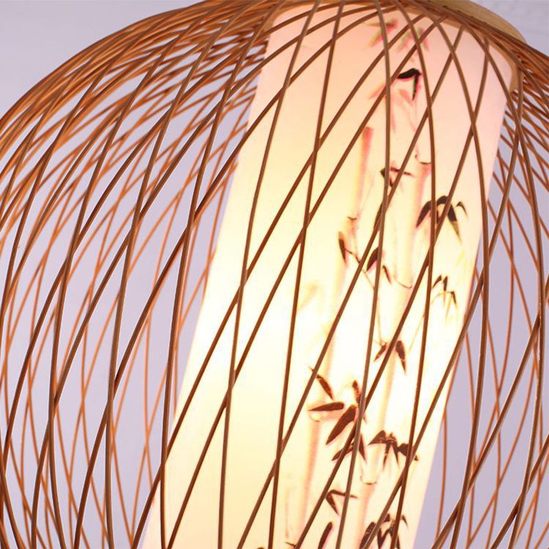 Tradición de iluminación de colgante de bola Bambú 1 bombilla 16 "/19.5" /23.5 "de ancho de madera de ancho Kit de madera colgante