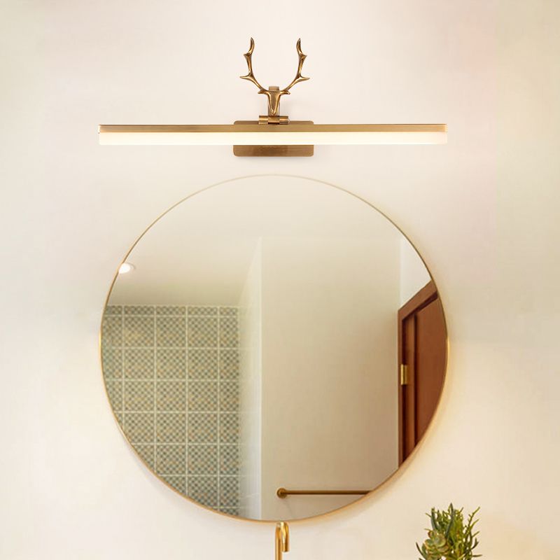 American Style Linear Vanity Lighting Fixtures with Antlers Acrylic Vanity Sconce