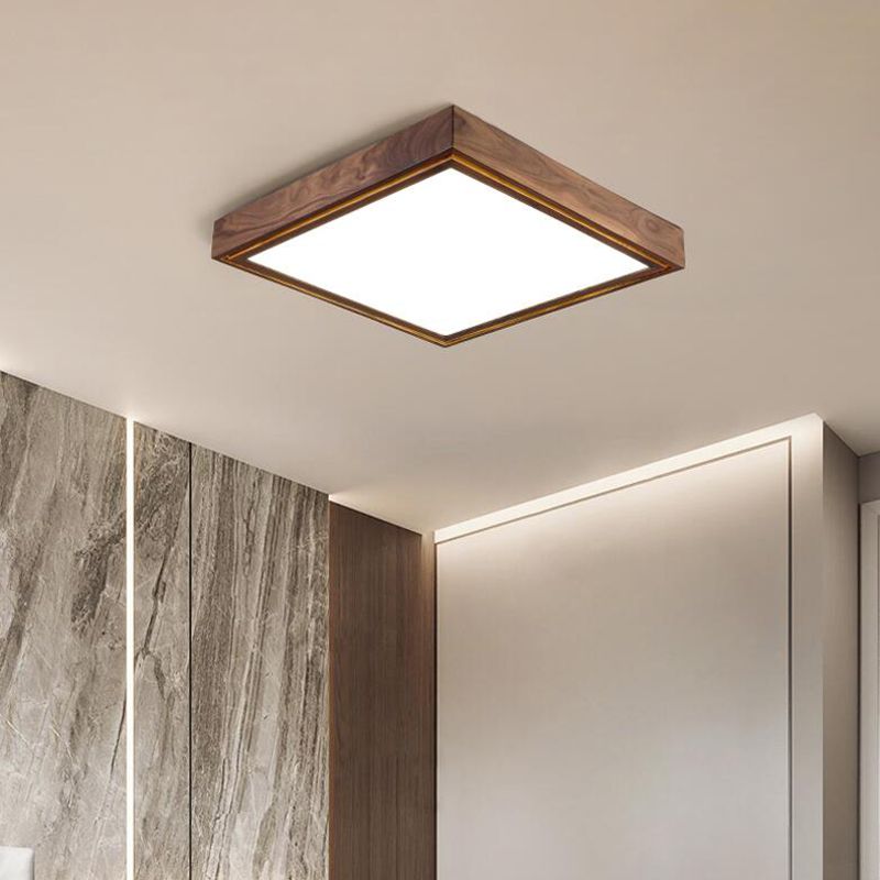Modern Minimalist Wood Flush Mount 1-Light LED Flush Mount Plafond Licht voor slaapkamer