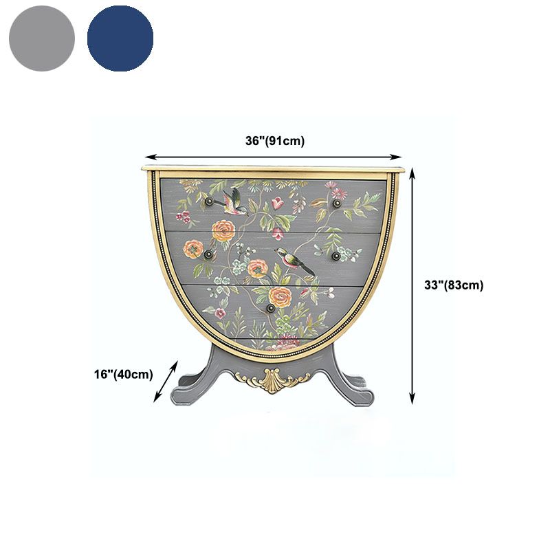 American Traditional Dresser Solid Wood Storage Chest with 3 Drawers