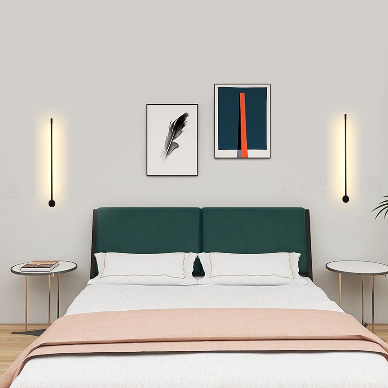 Contemporary Linear Wall Light Fixture Aluminum Living Room LED Wall Mounted Lamp