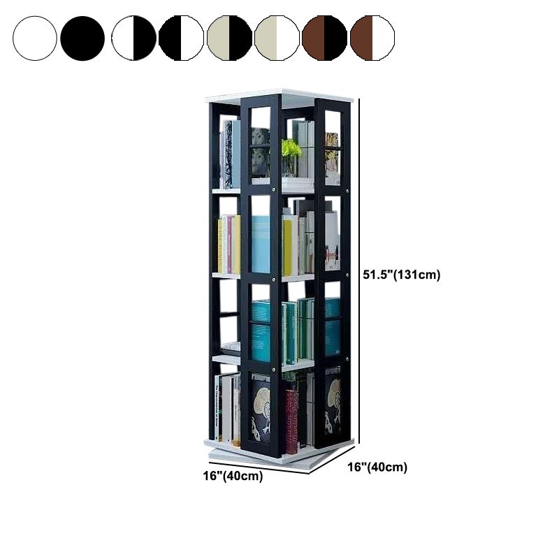 3/4/6-Shelf Contemporary Bookcase Metal Book Shelf Wooden Shelves for Living Room