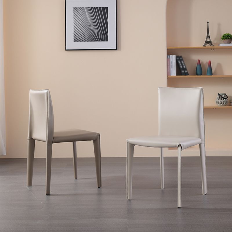 Matte Finish Side Chair for Dining Room Modern Solid Back Dining Chair