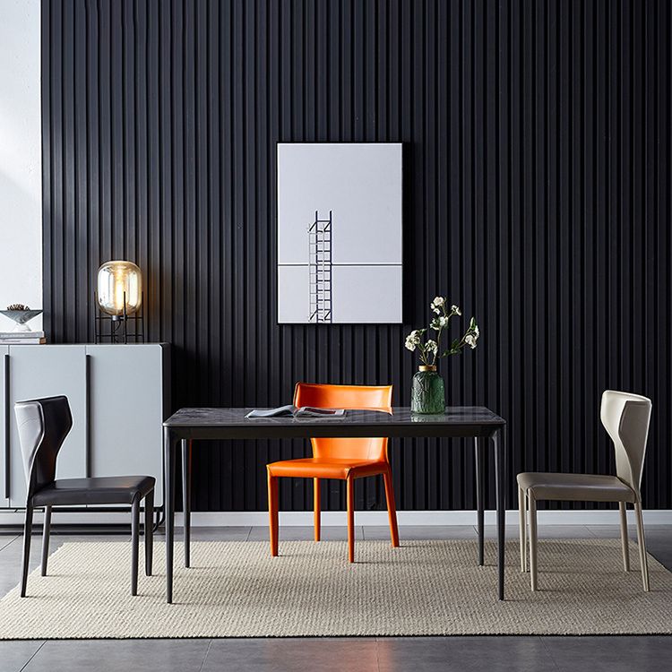 Contemporary Kitchen Wingback Side Chair Armless Dining Chairs