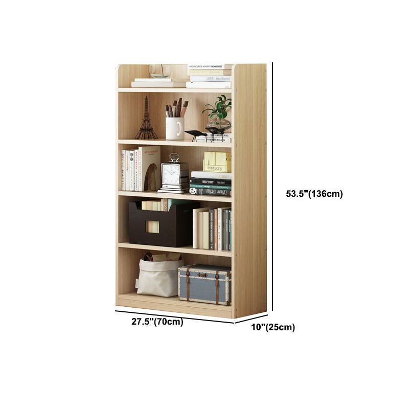 Modern Floor Shelf Bookcase Closed Back Wood Book Shelf for Home