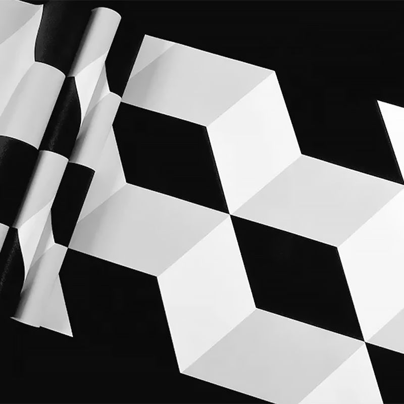 Modern 3D Print Cube Wallpaper Waterproof Non-Pasted Wall Decor, 31-foot x 20.5-inch