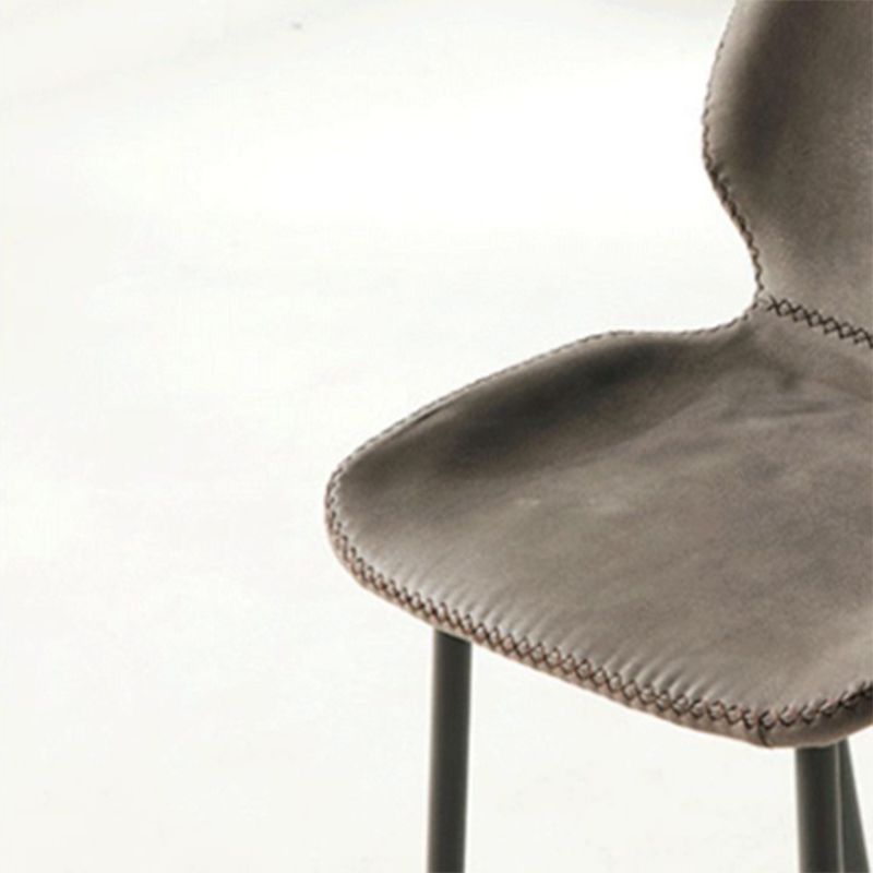 Contemporary PU Leather Bar Stool Low Back Upholstered Bar Stool
