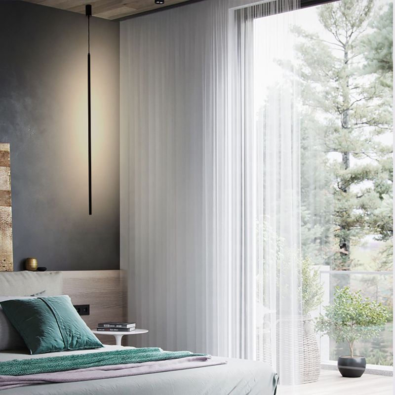 Metal Linear Hanging Lights Modern Style 1-Light Hanging Mount Fixture pour salle à manger